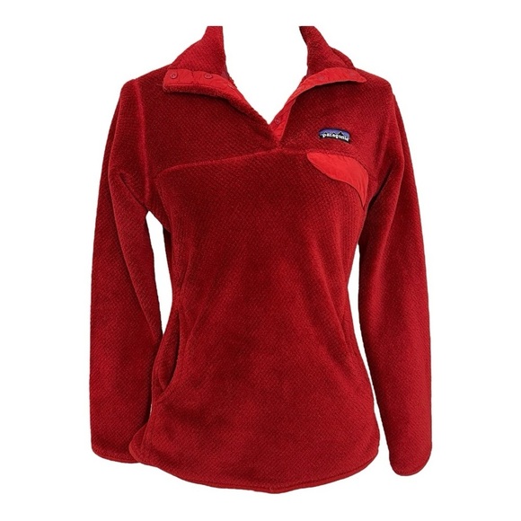 Patagonia Red Fleece Jacket Re-tool Snap Pull Over Top Hiking GORPCORE Outdoor - Picture 3 of 12